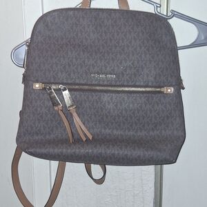 Michael Kors Brown Monogram Backpack